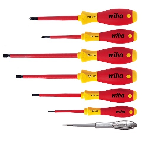 WIHA SCREWDRIVER INSULATED 1000V AC 7PC SOFT FINISH
