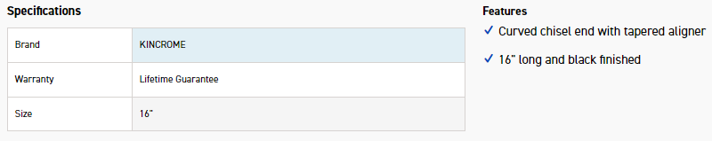 KINCROME 07118 PODGY BAR - Image 2