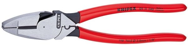KNIPEX LINESMAN PLIER W GRIP ZONE 240MM