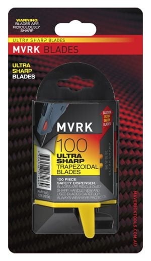 MVRK MVRK ULTRA SHARP Trapezoidal Blades 100 Pack Safety Dispenser