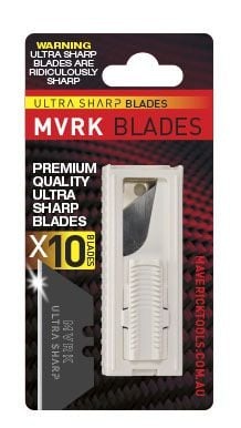 MVRK MVRK ULTRA SHARP Trapezoidal Blades 10 Pack Safety Dispenser