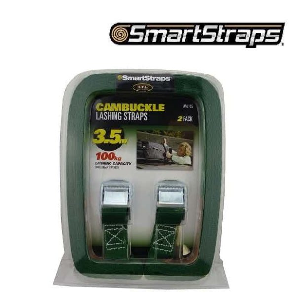 SmartStraps CAMBUCKLE STRAPS 3.5M 2PK GREEN LASHING CAPACITY 100 KG