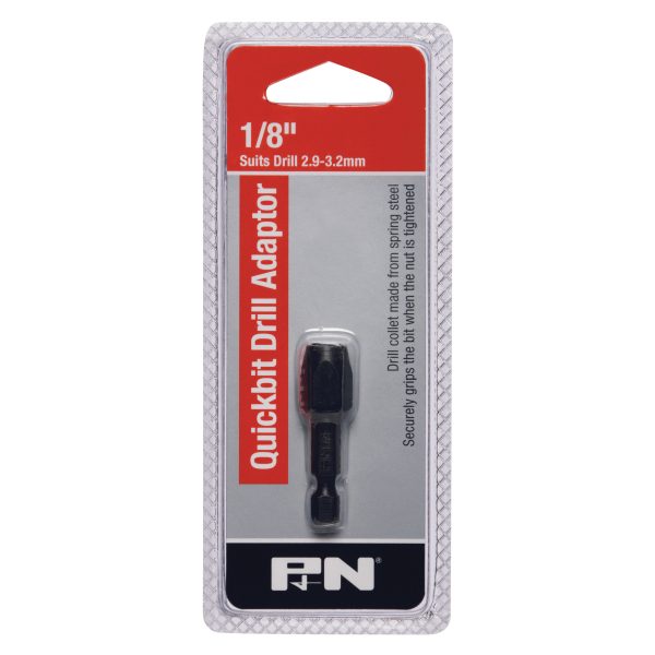 DRILL ADAPTOR QUICKBIT HEX SHANK 1/8" (2.9-3.2mm) P&N