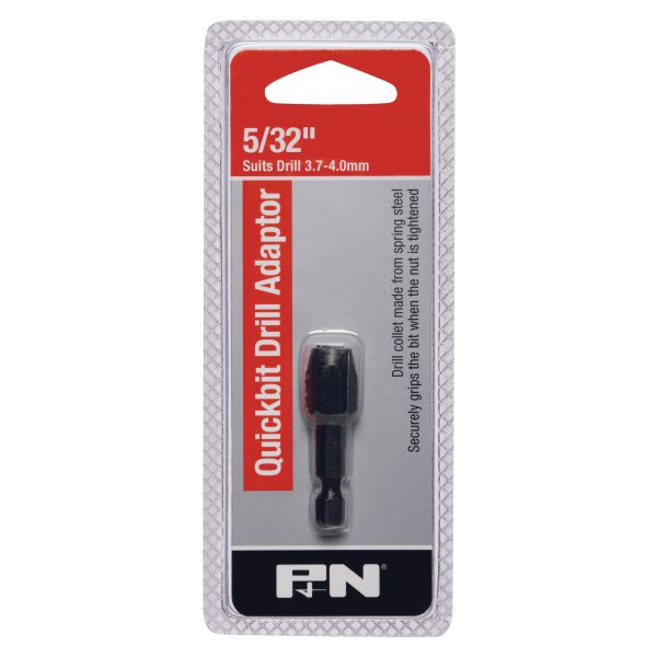 DRILL ADAPTOR QUICKBIT HEX SHANK 5/32" (3.7-4.0mm) P&N