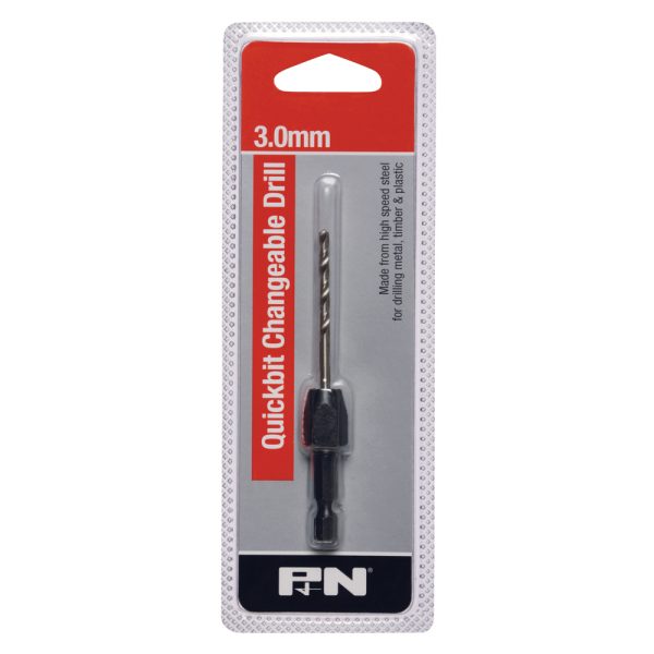 DRILL HSS QUICKBIT HEX SHANK Q/CHANGE 3.0MM P&N
