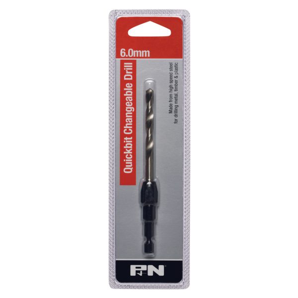 DRILL HSS QUICKBIT HEX SHANK Q/CHANGE 1/4IN P&N