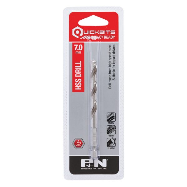 DRILL HSS IMPACT QUICKBIT HEX SHANK 7.00MM P&N