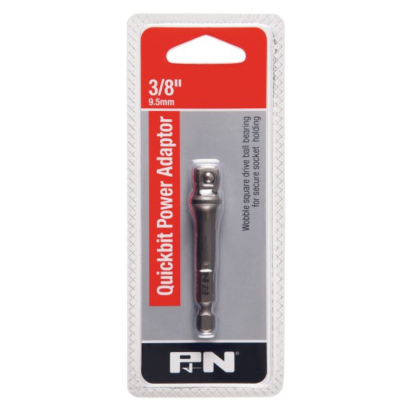 ADAPTOR QUICKBIT 1/4HEX-3/8DR 15-DEG WOBBLE P&N
