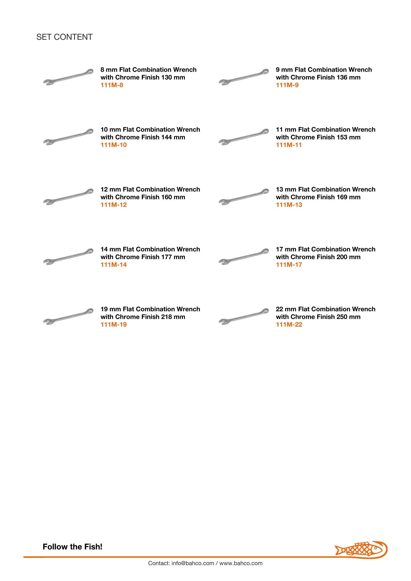 Bahco Spanner, Metric, Combination Ring & Open End, 10mm, Vanadium-Extra Chrome Plated, Open End Angle 15 Deg. - Ring 15 Deg. Offset - Image 6