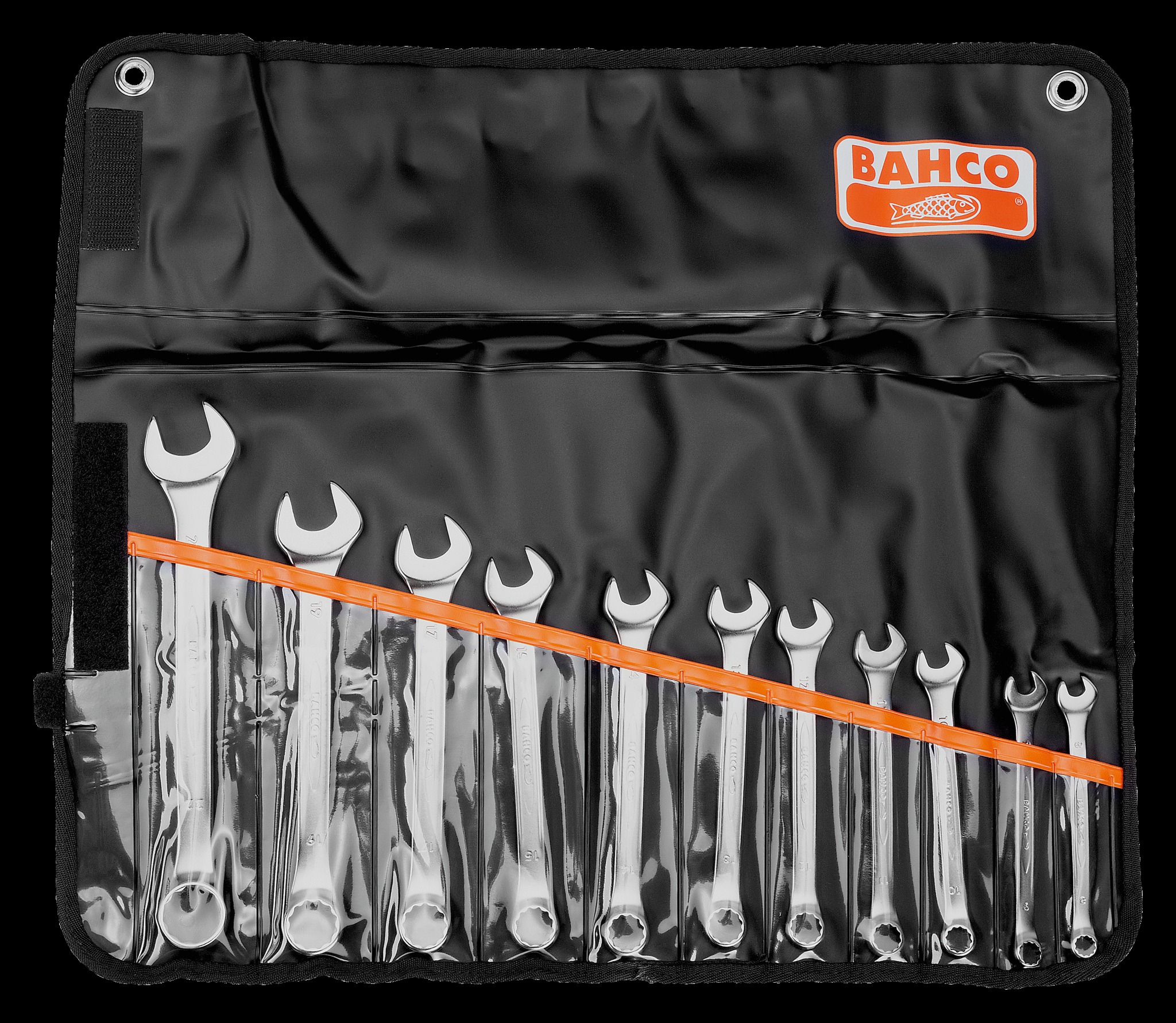 Bahco Spanner Set, Combination Ring & Open End, Metric, 11 Pcs - 8, 9, 10, 11, 12, 13, 14, 15, 17, 19, 22mm - Image 2