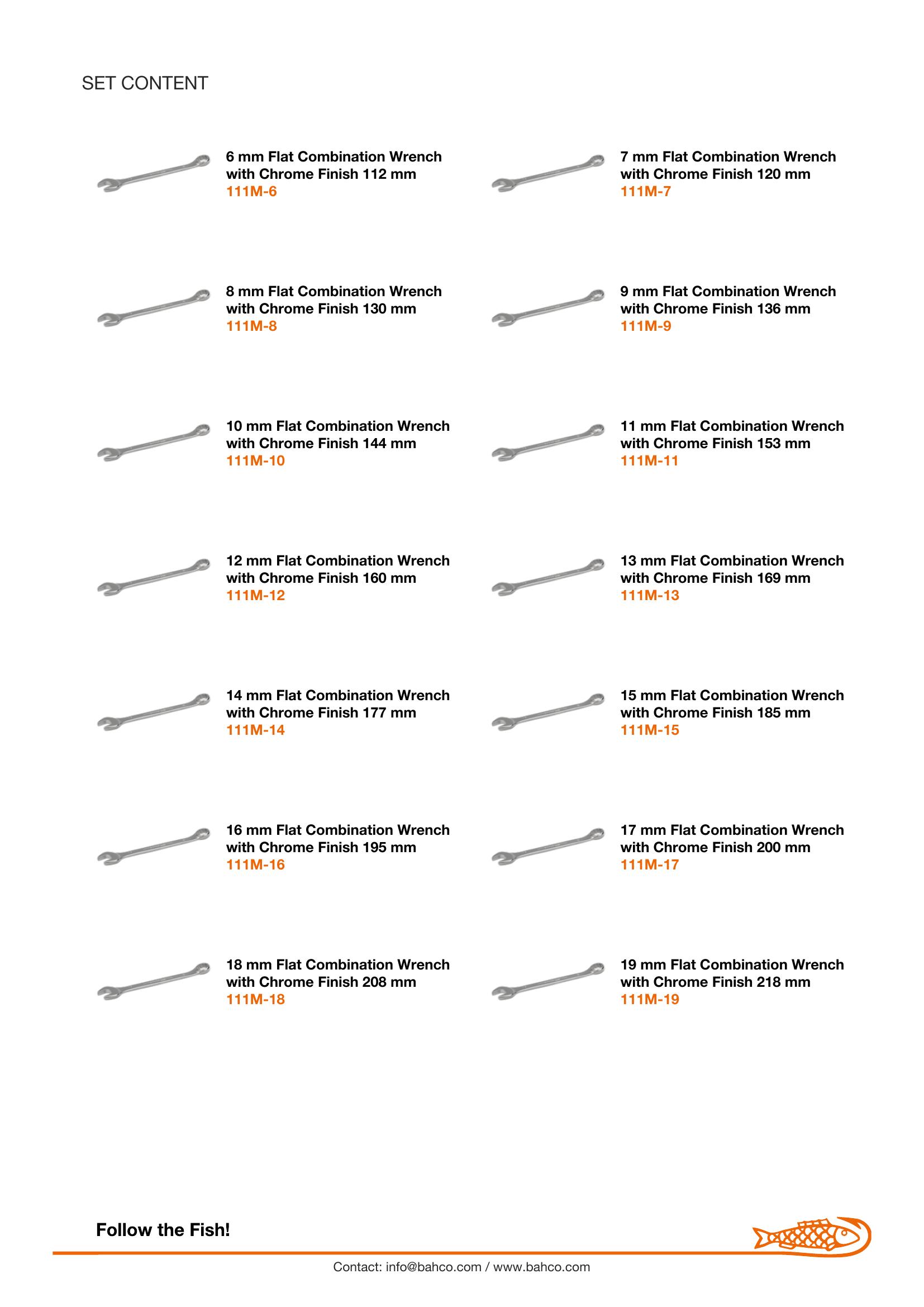 Bahco Spanner Set, Combination Ring & Open End, Metric, 17 Pcs - 6, 7, 8, 9, 10, 11, 12, 13, 14, 15, 16, 17, 18, 19, 20, 21, 22mm - Image 7