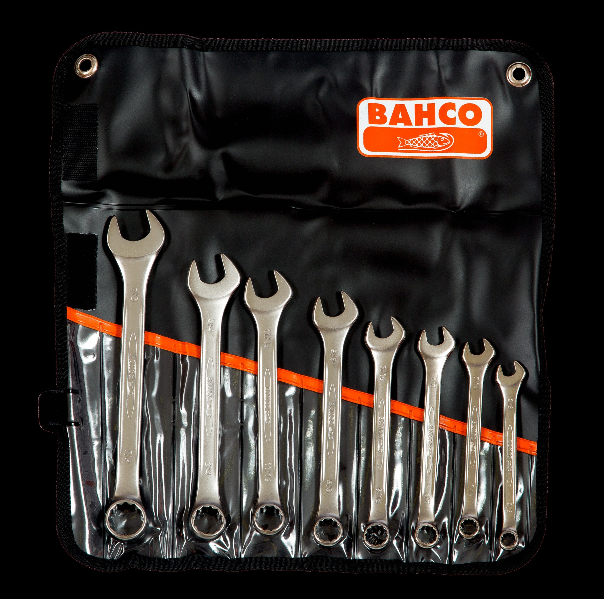 Bahco Spanner, imperial, combination ring & open end, 1/2", vanadium-extra chrome plated, open end angle 15 deg. - ring 15 deg. Offset
