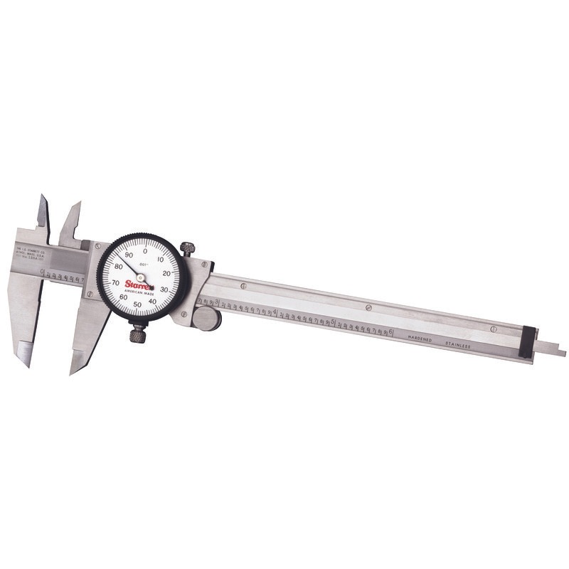 Starrett - Dial Caliper 6in White Dial Case