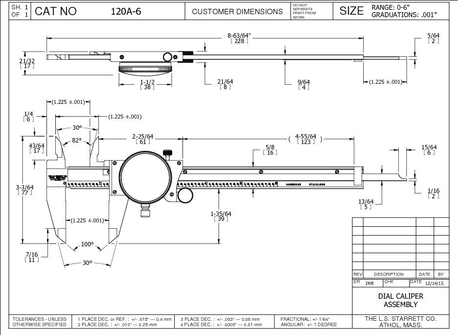 Starrett - Dial Caliper 6in White Dial Case - Image 8