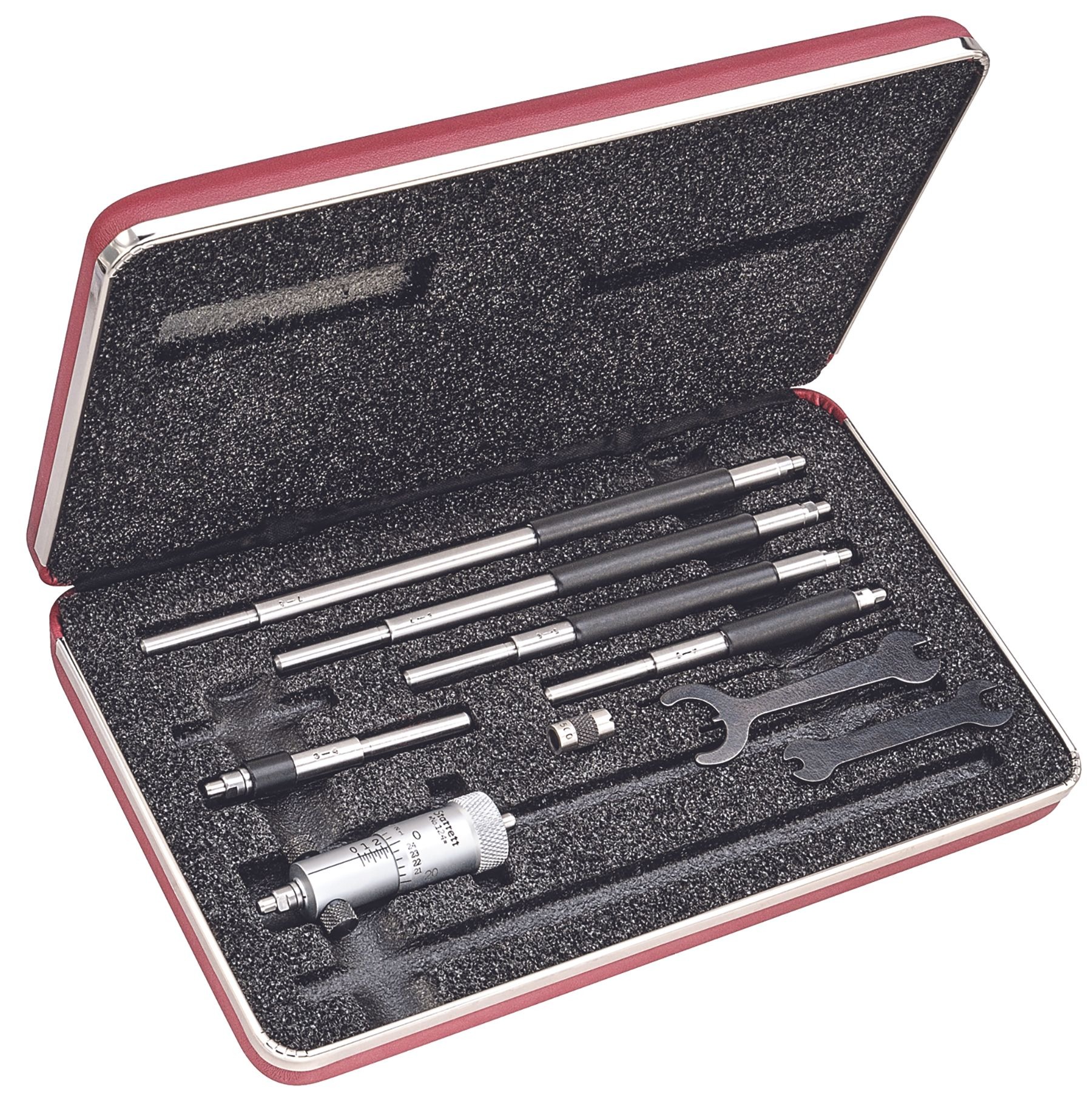 Starrett - Inside Micrometer 2-8in .001in Grad 6 Rods Case - Image 2