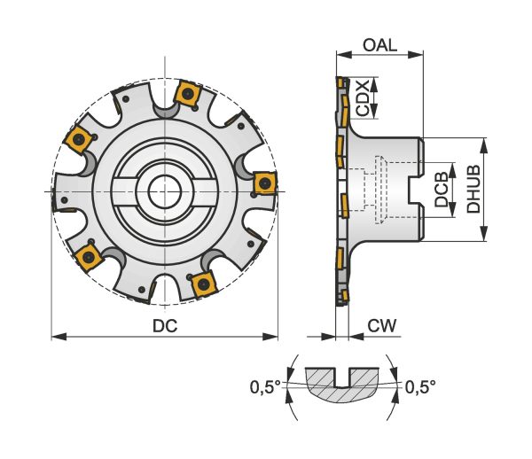 PRAMET 125B06R-S90SN12N6 Milling cutters with clamping by screw - Image 2