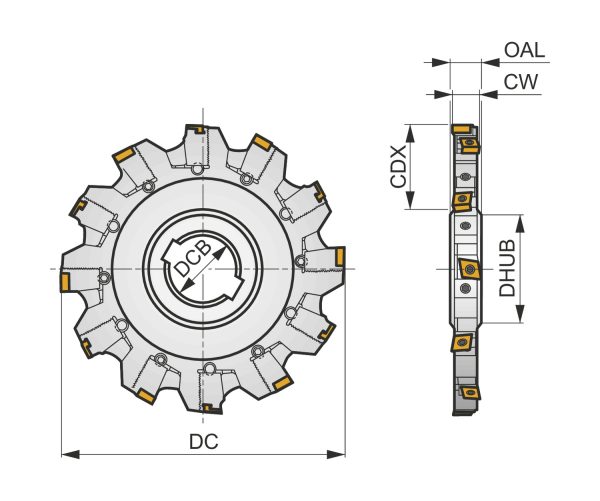 PRAMET 125H04N-S90CN10N18 Milling cutters with clamping by screw - Image 2