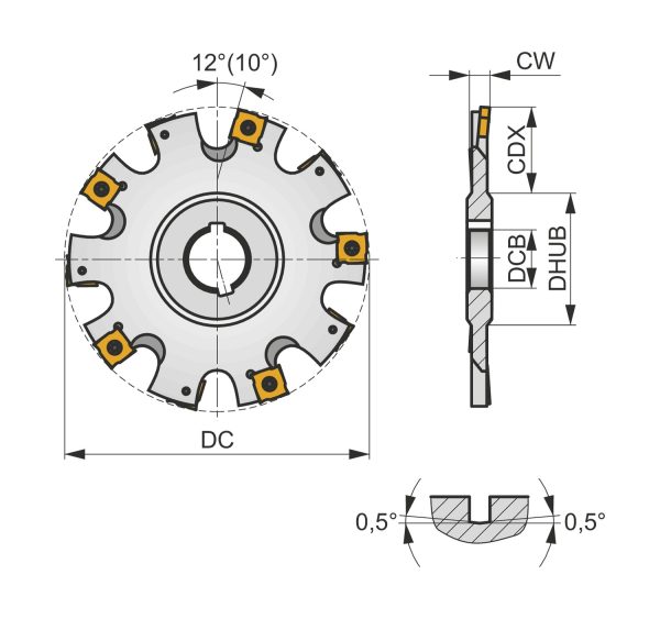 PRAMET 125H12N-S90SN12N10 Milling cutters with clamping by screw - Image 2