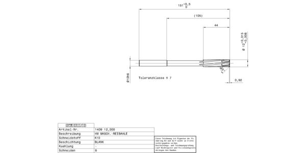 Guhring Machine Chucking Reamers Carbide H7 - Image 2