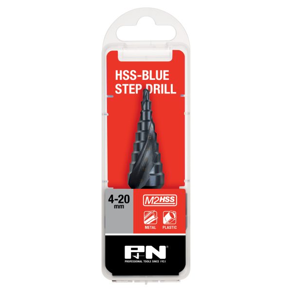 DRILL STEP 4-20MM 9-STEP M2 HSS BLUE SPIRAL FLUTE P&N