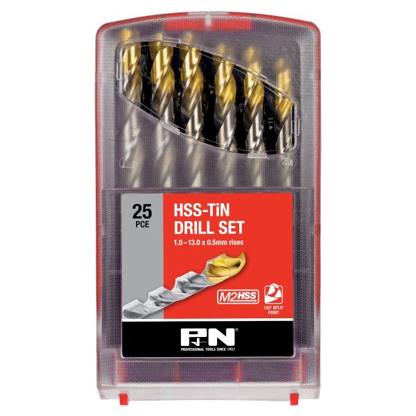 DRILL JOBBER SET HSS-TiN PM3 1.0-10.0x0.5MM 25PC P&N