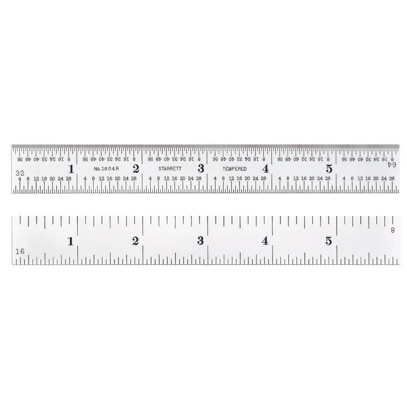 Starrett 6in Rule 4R Grad Stainless Steel 1604R-6 Spring-Tempered Stainless Steel Rules with Inch Graduations