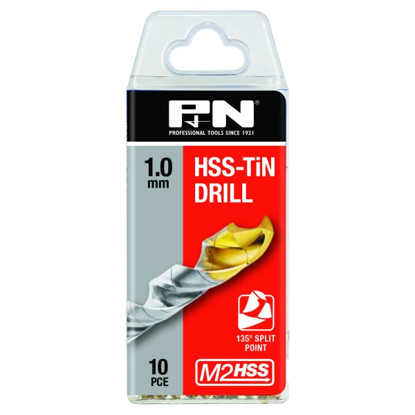DRILL JOBBER HSS-TiN TIP 1.00 DIN338 10PK P&N