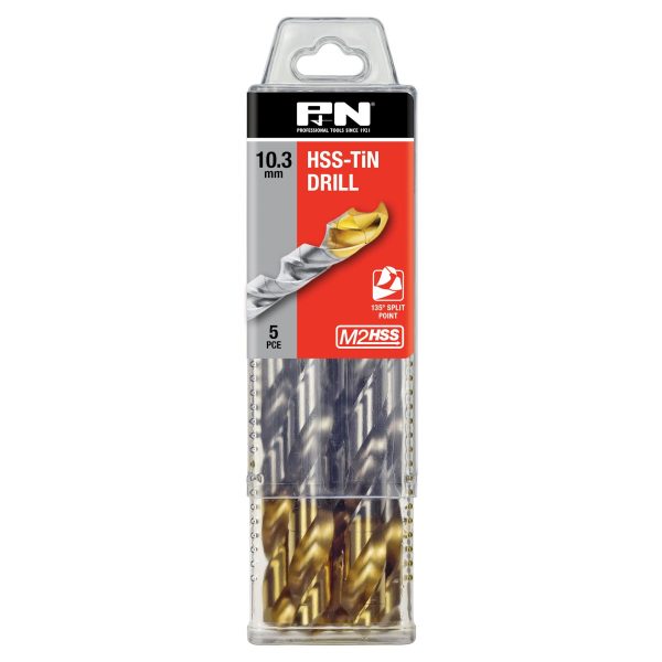 DRILL JOBBER HSS-TiN TIP 10.30 DIN338 5PK P&N
