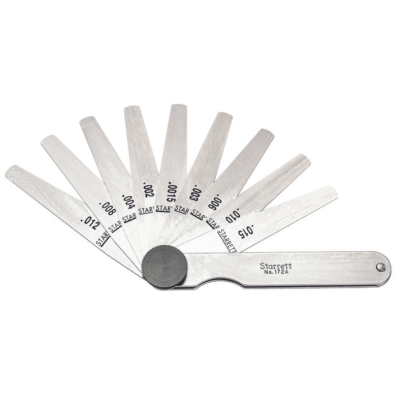 Starrett - Thickness Gage 9 Tapered Leaves .0015-.015in Range