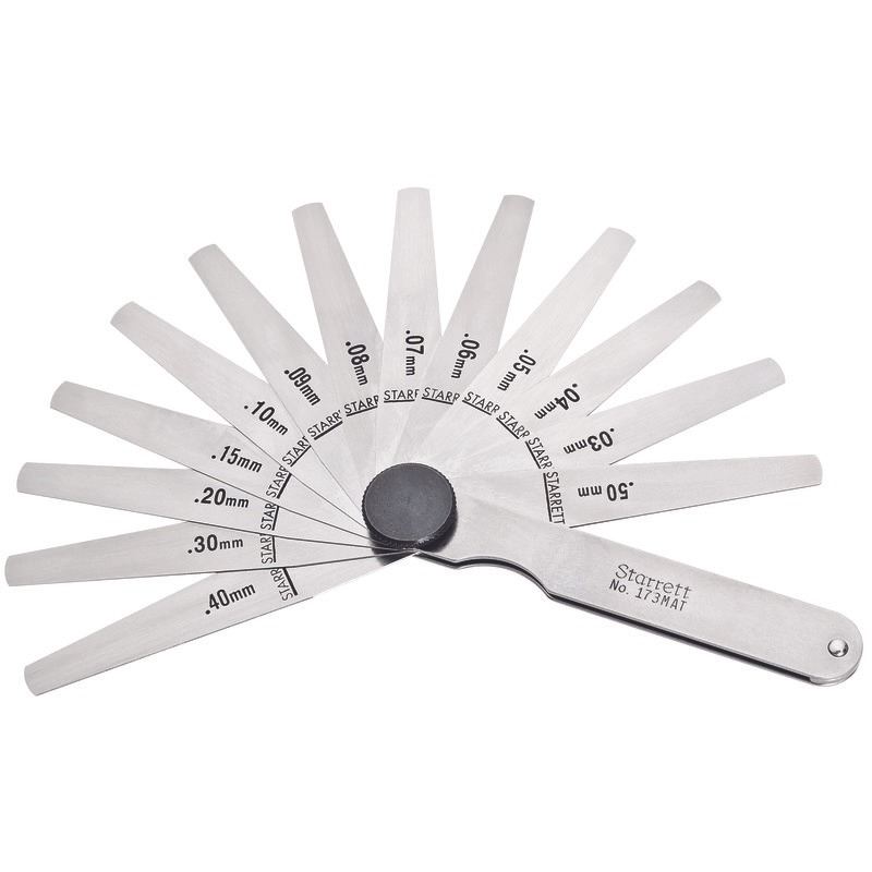 Starrett - Thickness Gage 13 Tapered Leaves 0.03-0.50mm Range
