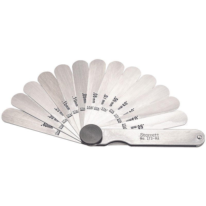 Starrett - Thickness Gage 13 Straight Leaves 0.03-0.50mm Range