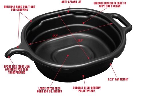 LISLE 17972 4.5 GALLON OVAL DRAIN PAN BLK - Image 2