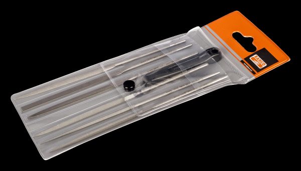 Bahco Needle file set, 6 pce in wallet, 6", 16cm, smooth cut, no handle