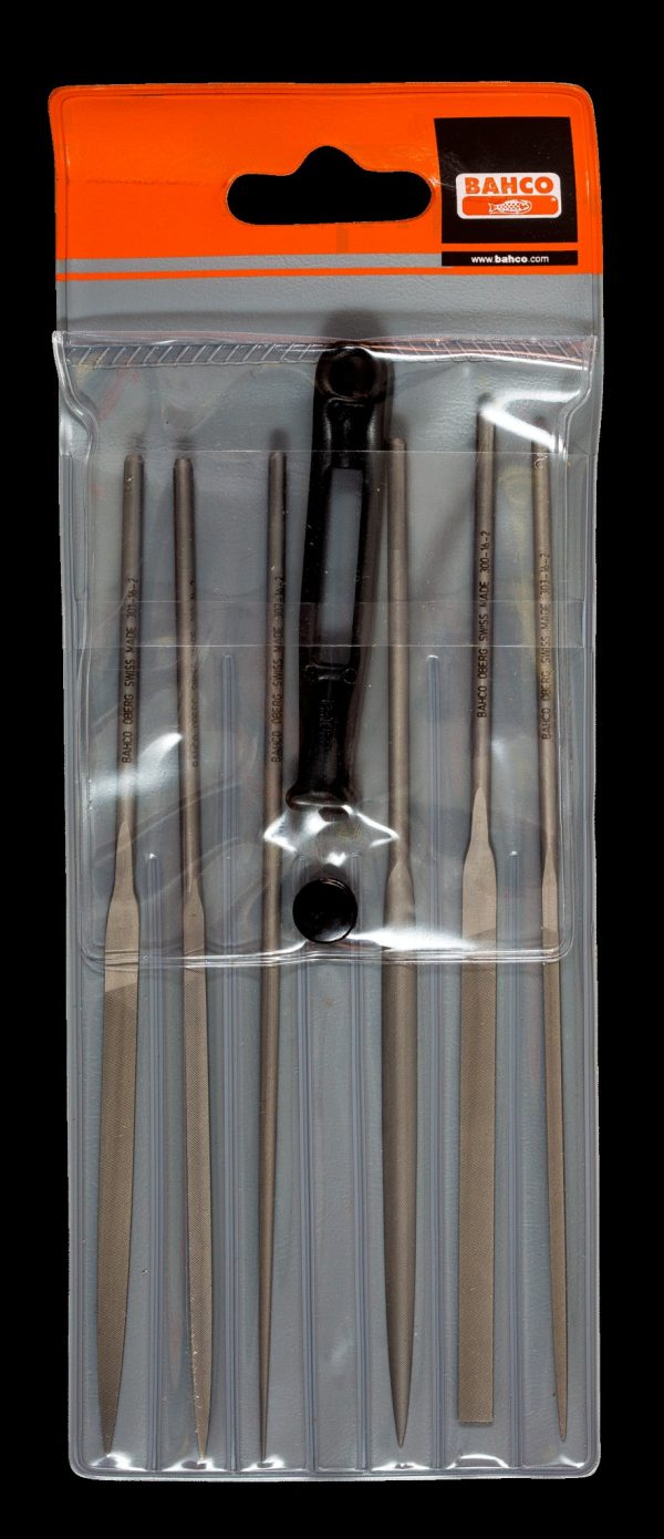 Bahco Needle file set, 6 pce in wallet, 6", 16cm, smooth cut, no handle - Image 3