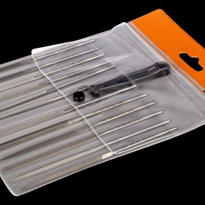 Bahco Needle file set, 12 pce in wallet, 5 /12", 14cm, smooth cut, no handle
