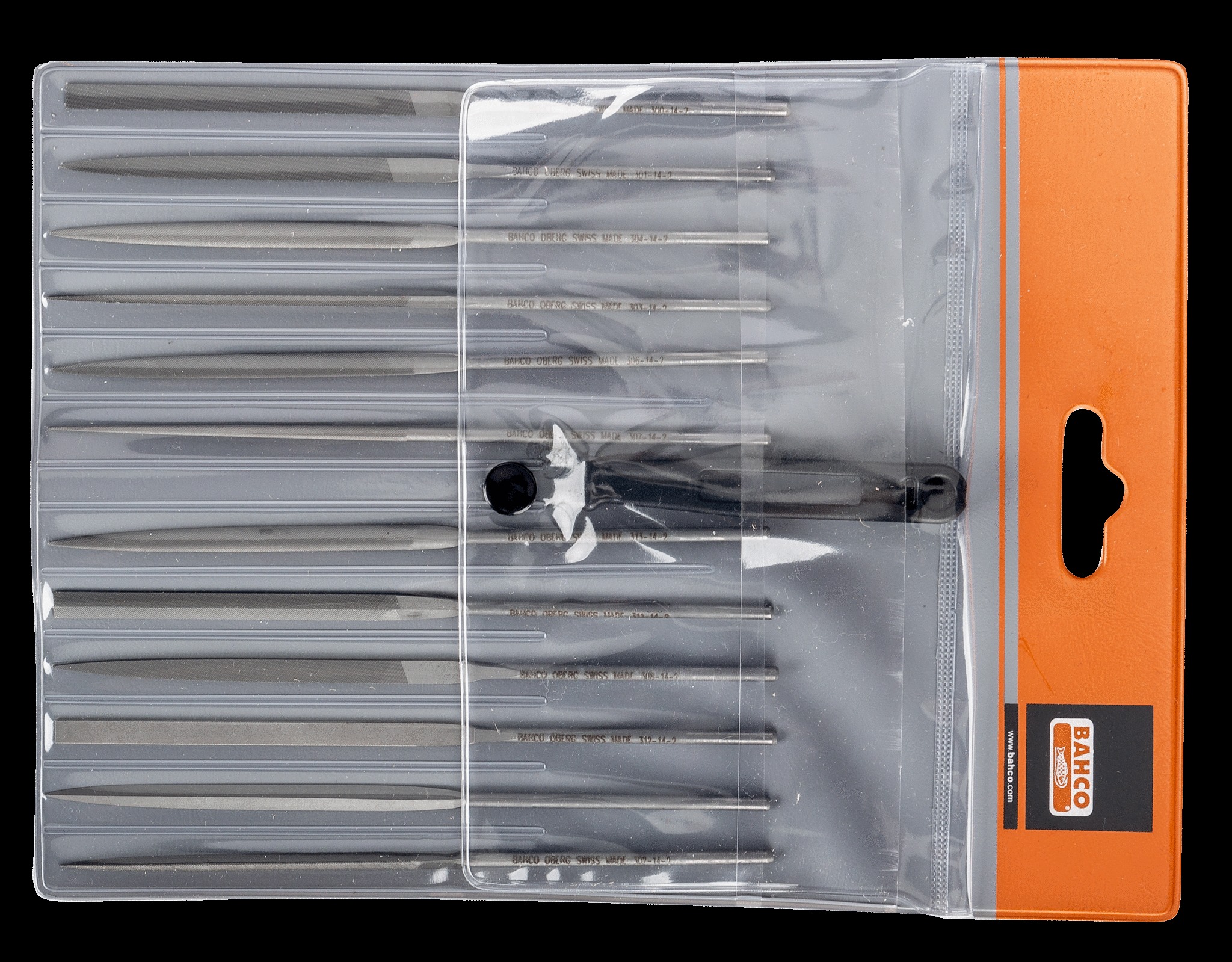Bahco Needle file set, 12 pce in wallet, 5 /12", 14cm, smooth cut, no handle - Image 2