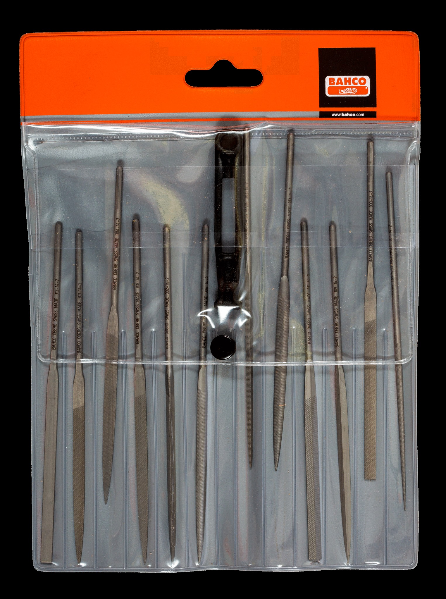 Bahco Needle file set, 12 pce in wallet, 5 /12", 14cm, smooth cut, no handle - Image 3