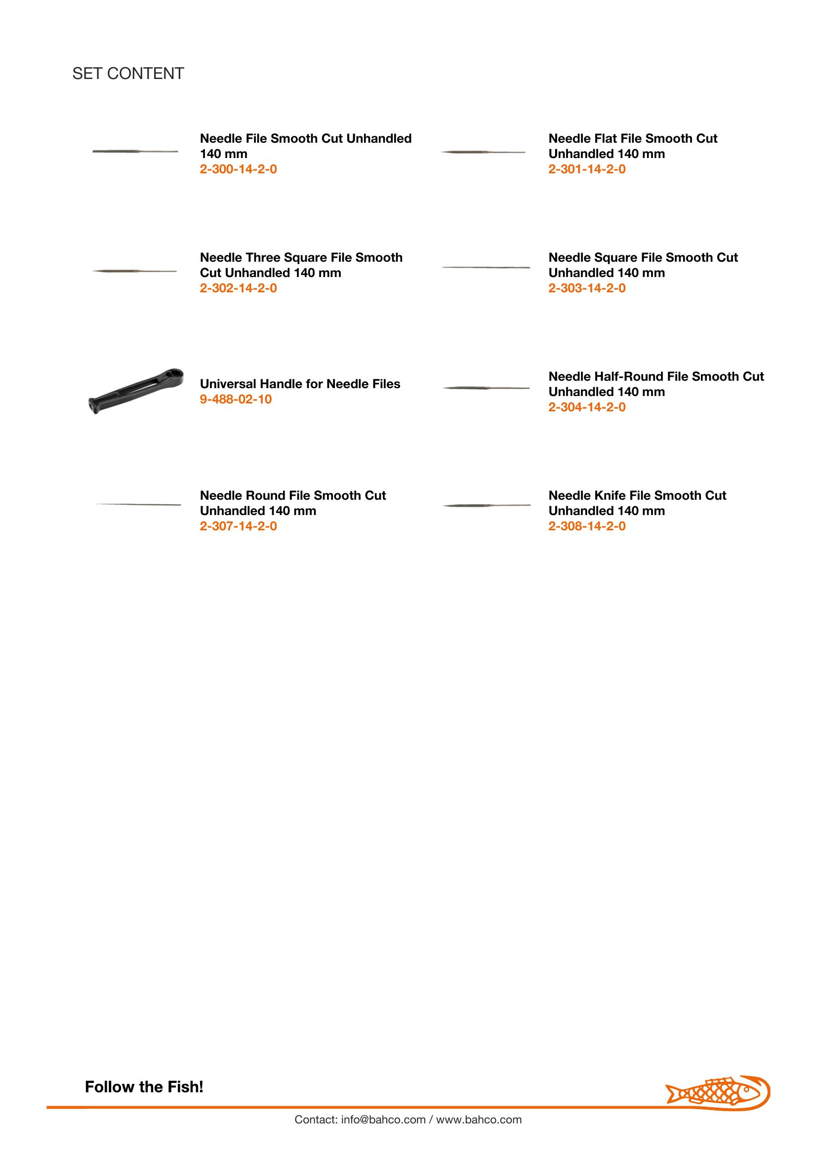 Bahco Needle file set, 12 pce in wallet, 5 /12", 14cm, smooth cut, no handle - Image 5