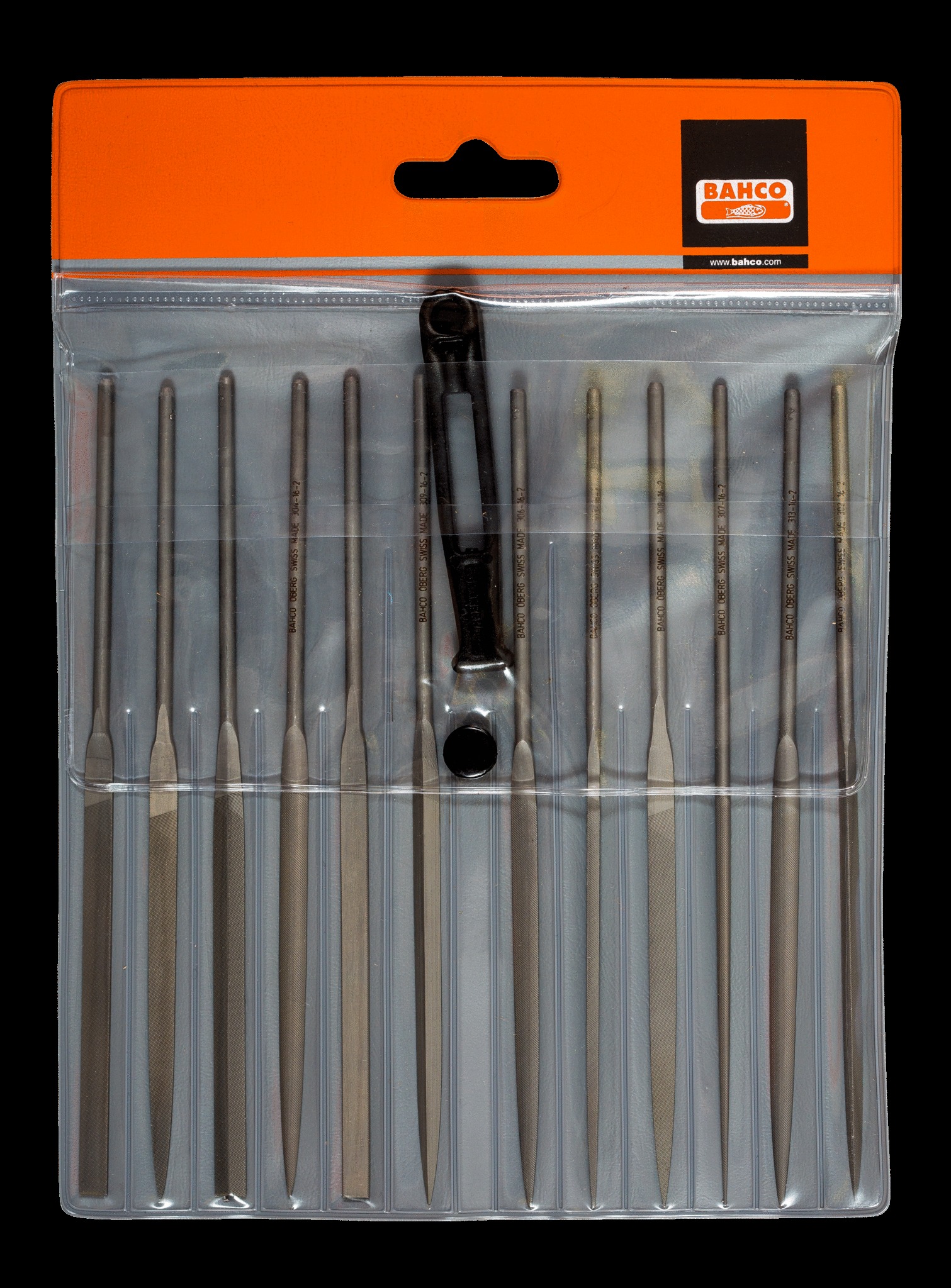 Bahco Needle file set, 12 pce in wallet, 6", 16cm, smooth cut, no handle - Image 3