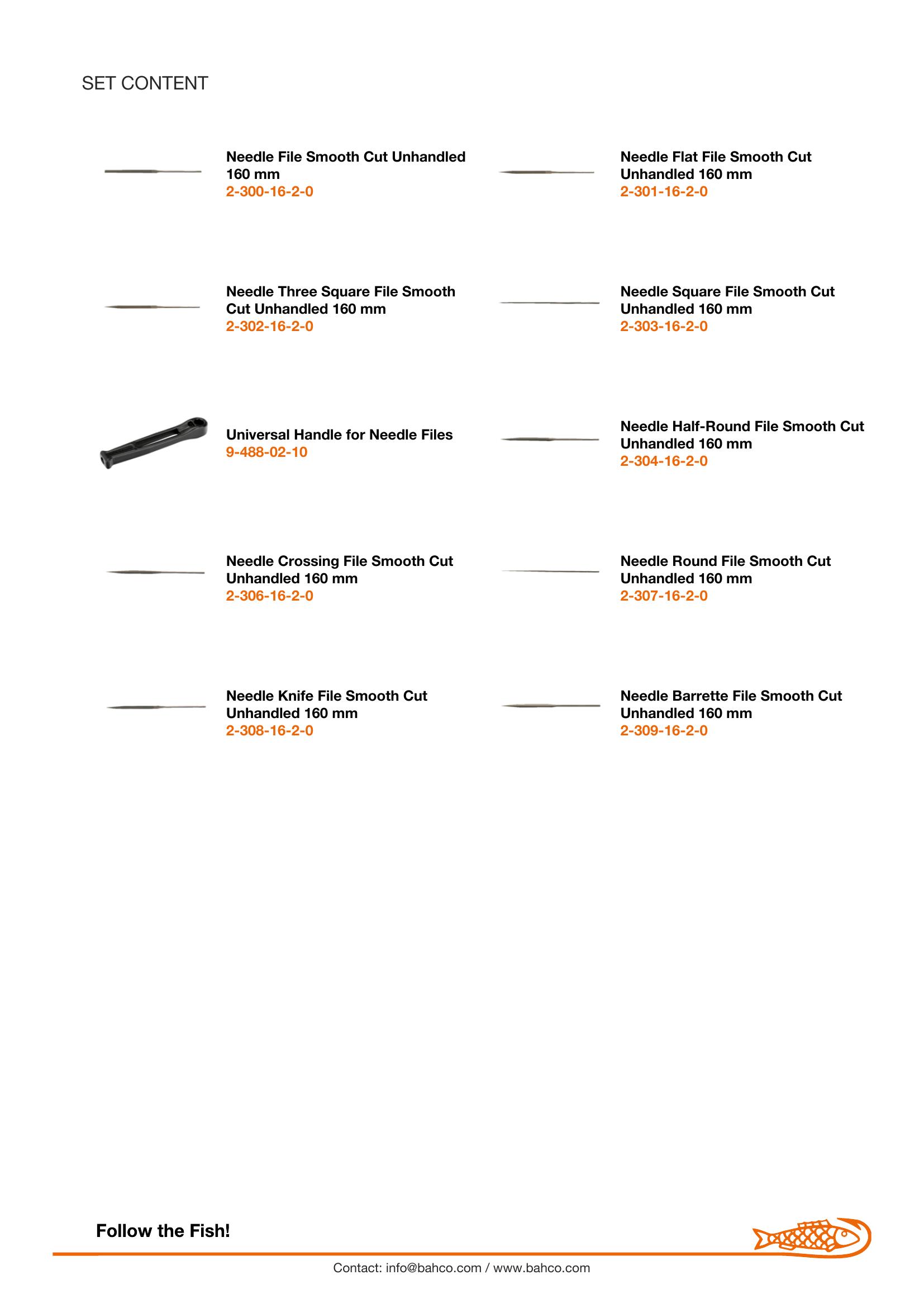Bahco Needle file set, 12 pce in wallet, 6", 16cm, smooth cut, no handle - Image 5