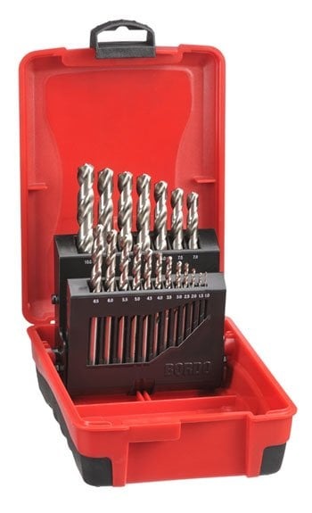 Bordo 19 Pce - 1-10mm Delta Point Bright Finish HSS Drill Set