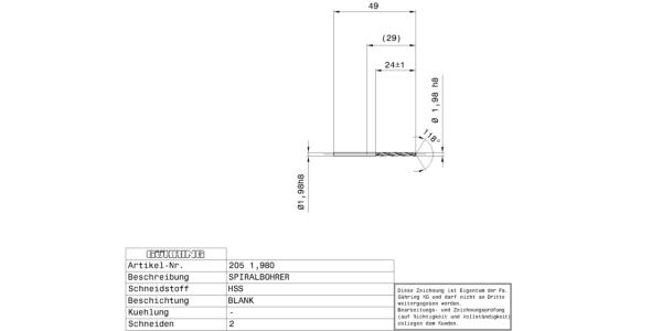 Guhring Jobber drill HSS 5/64 - Image 2
