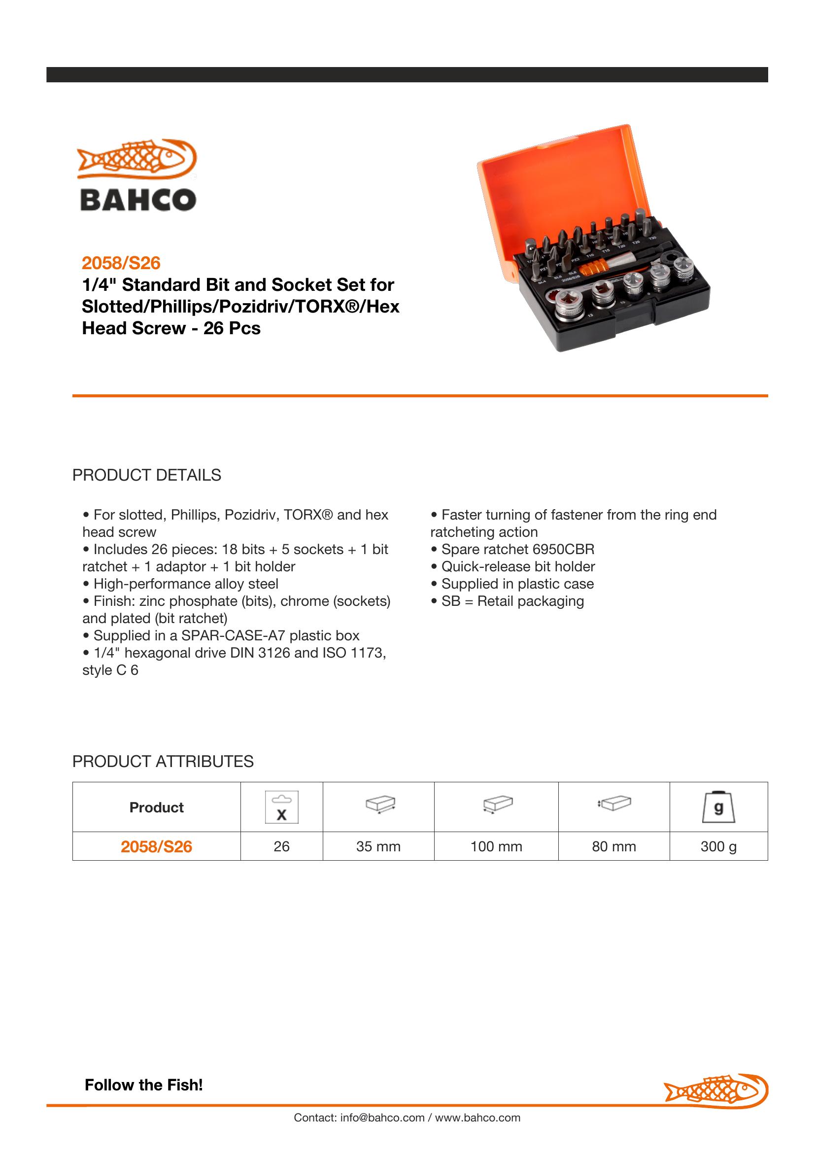 Bahco BIT SET WITH BIT RATCHET - Image 5