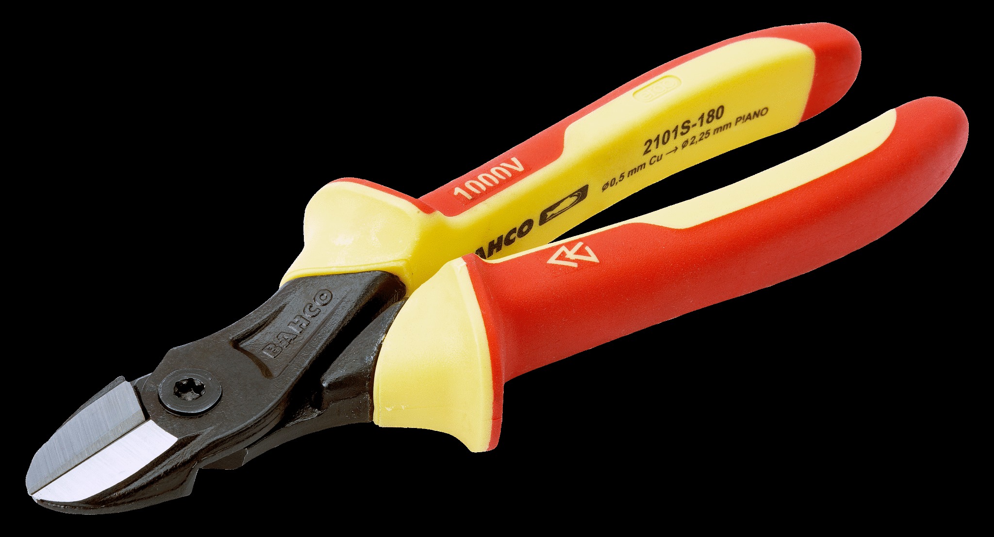 Bahco Pliers, ergo, side cutting, insulated to 1000V, 180mm, max cutting cap 2.0mm