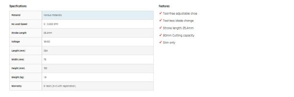KATANA 220060 18V RECIPROCATING SAW - Image 6