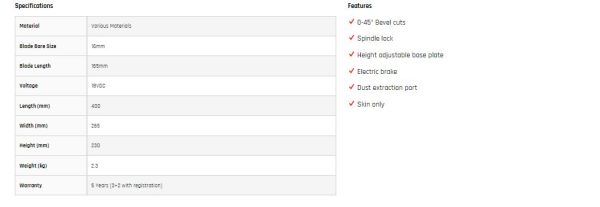 KATANA 220080 18V CIRCULAR SAW 165MM - Image 6