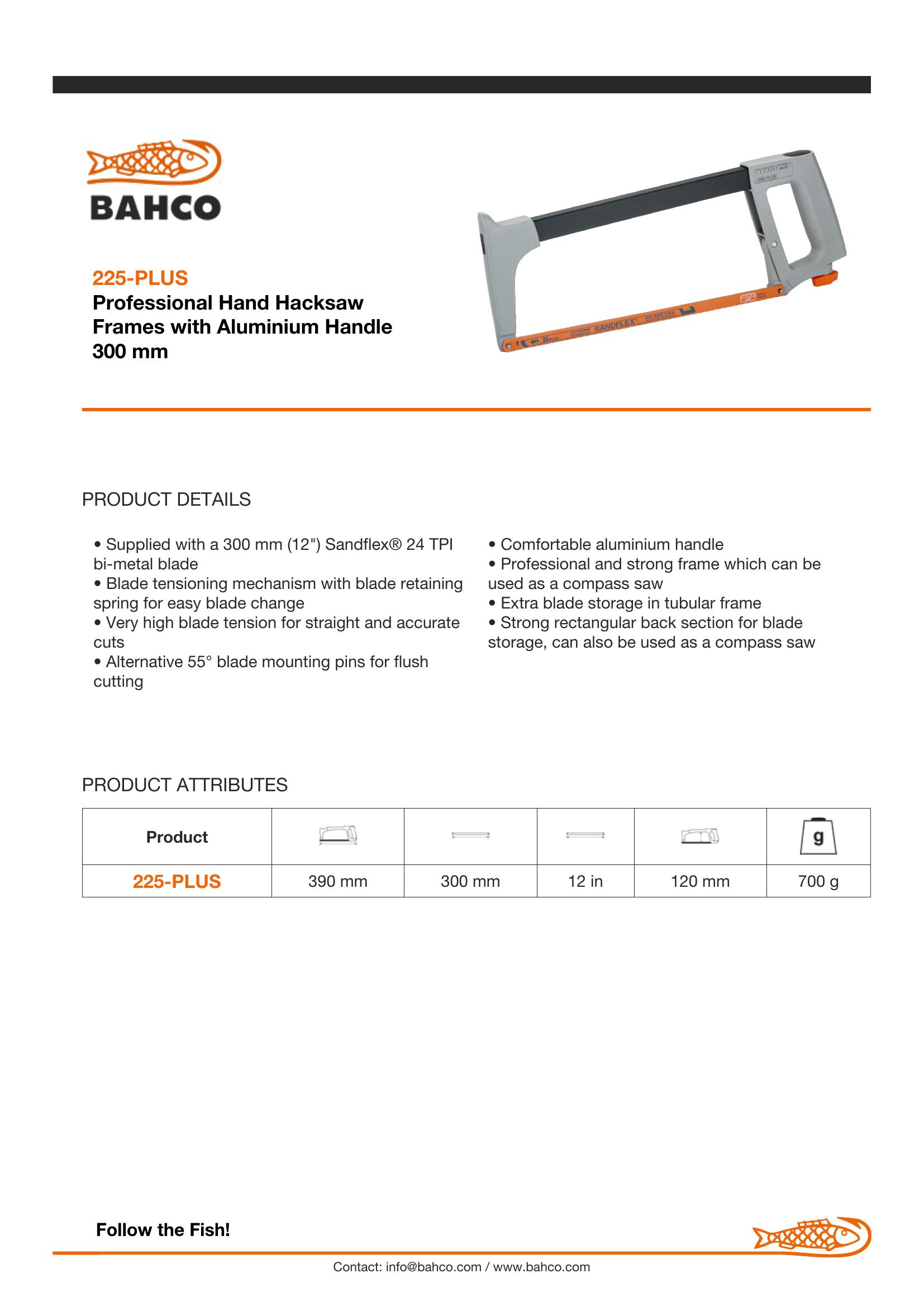 Bahco Professional heavy duty hacksaw frame - Image 6