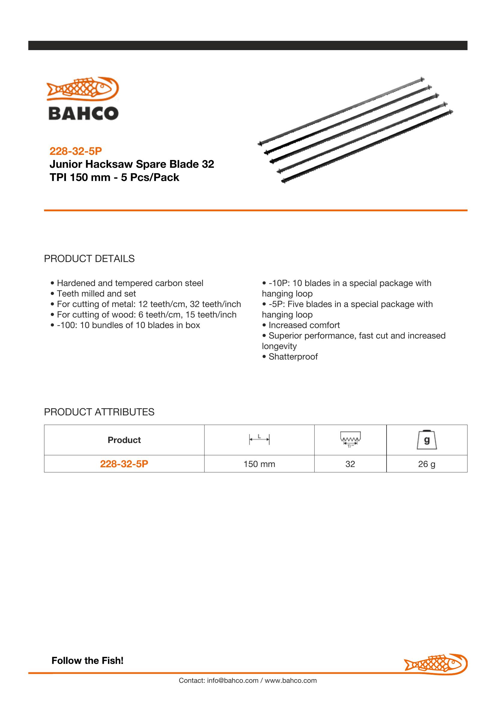Bahco Junior hacksaw blades - Image 4