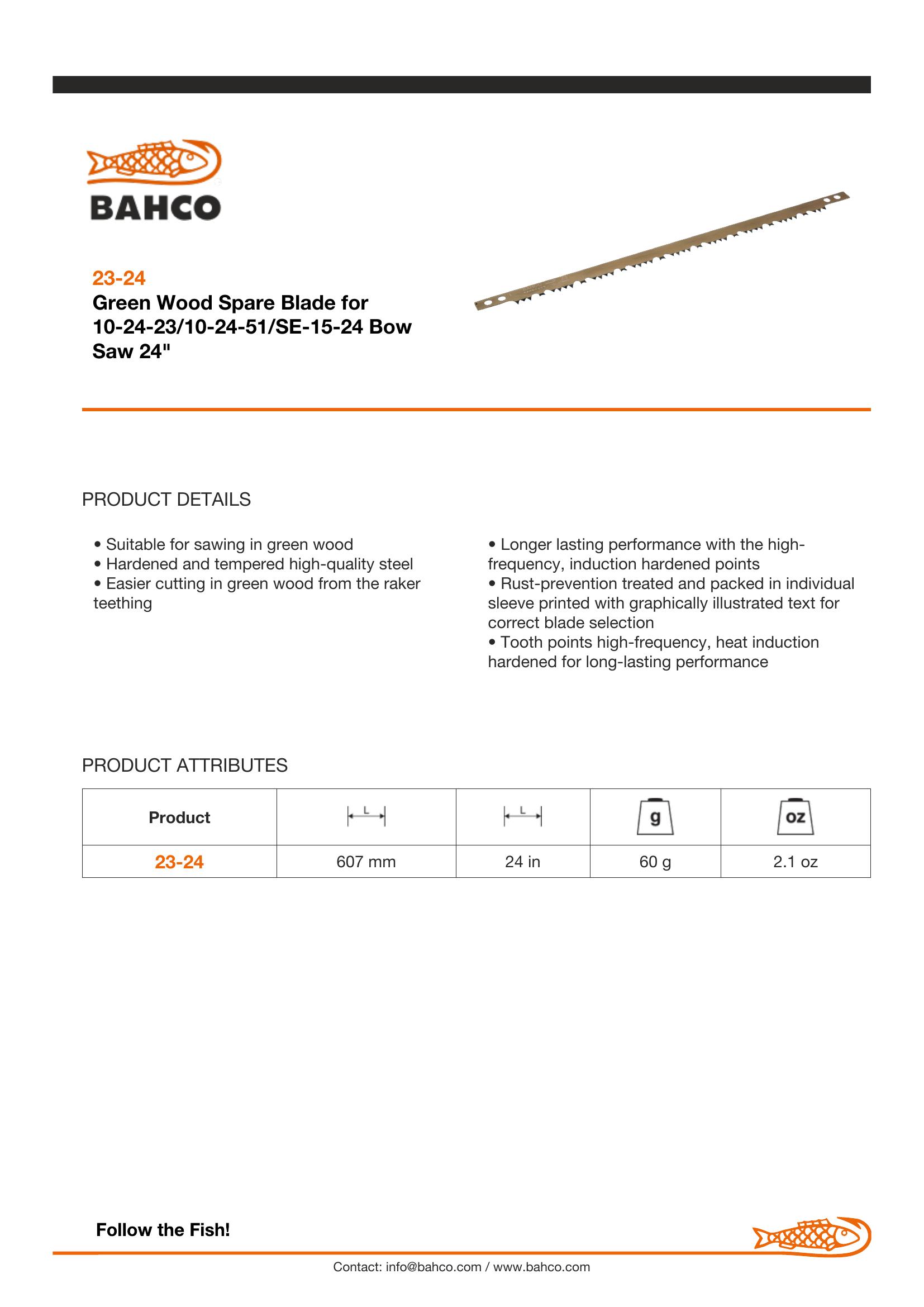 Bahco Bowsaw blade, hardpoint, raker toothed for cutting green wood - Image 3