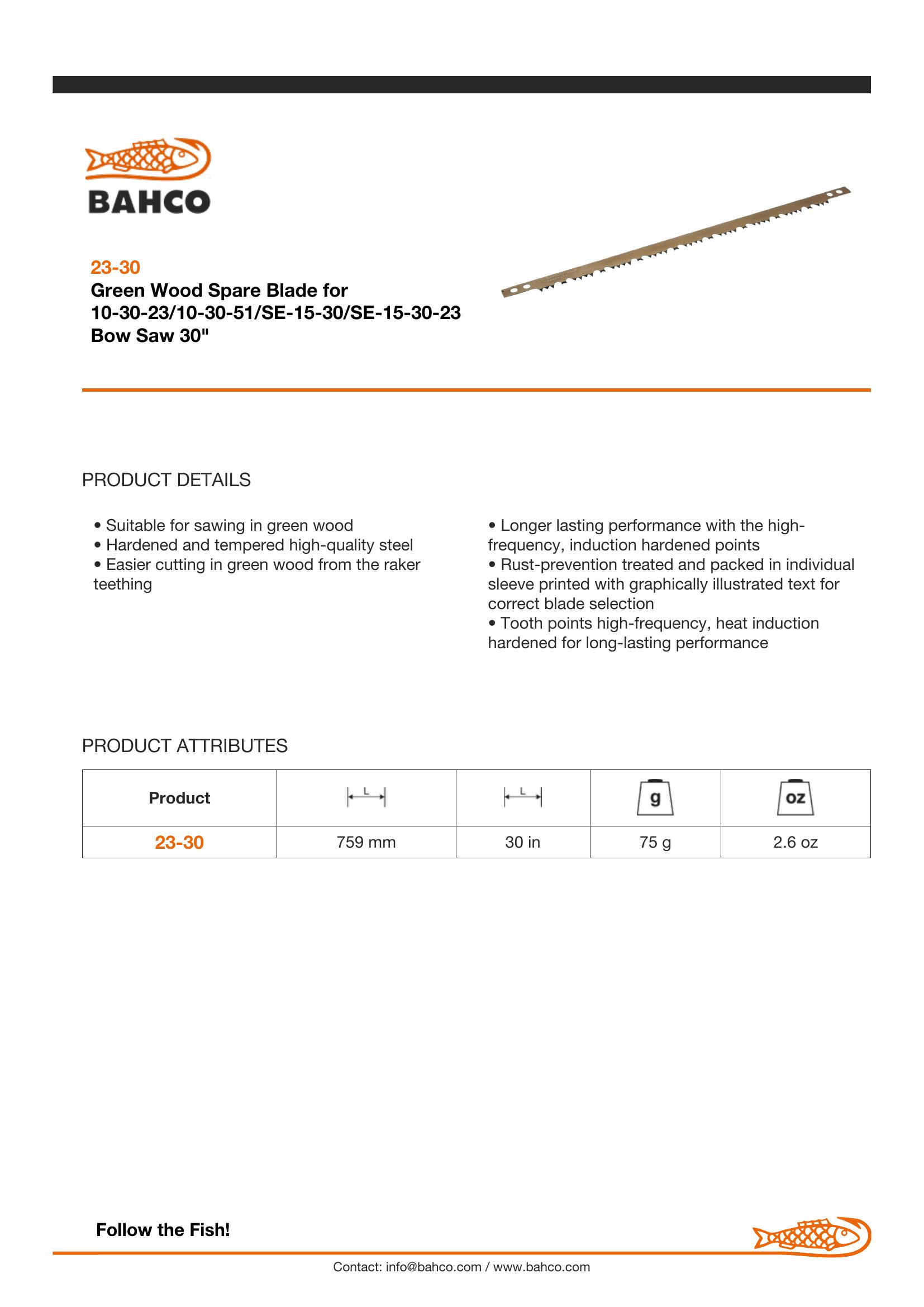 Bahco Bowsaw blade, hardpoint, raker toothed for cutting green wood - Image 3